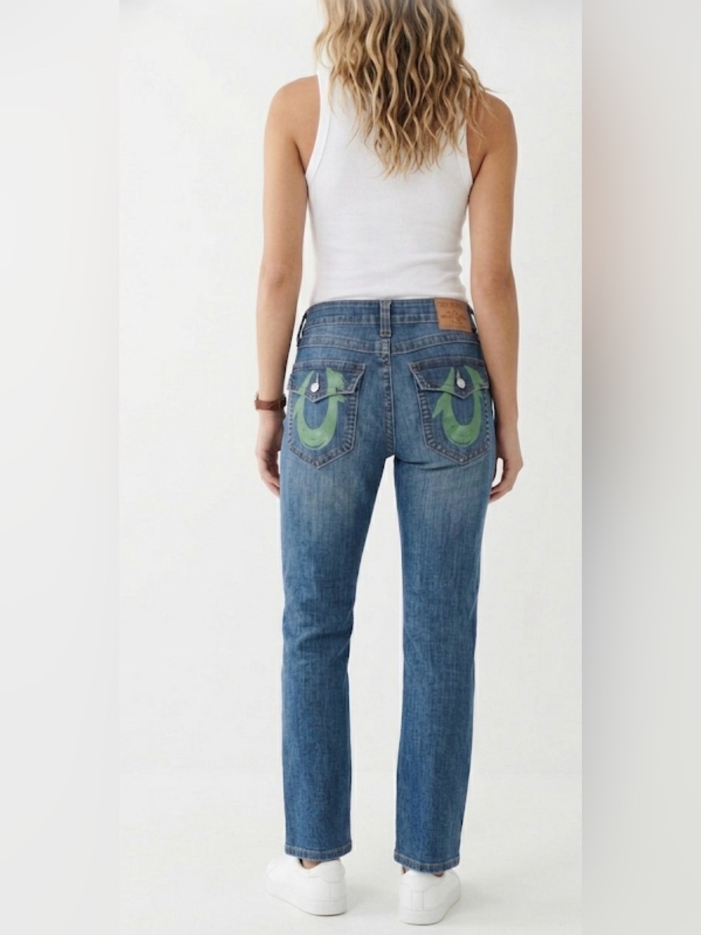 True Religion Crystal Hardware Painted Horseshoe Jeans Size 28
